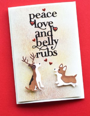 Poppystamps - Die - Peace Love and Belly Rubs