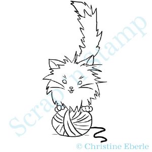 Paper Plums Colorable Image - DryerPets Kitty