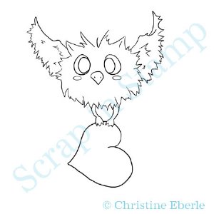 Paper Plums Digi Stamp - Valentines Owl with Bonus Sentiments