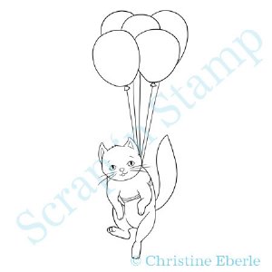 Paper Plums Digi Stamp -  Izzy with Balloons