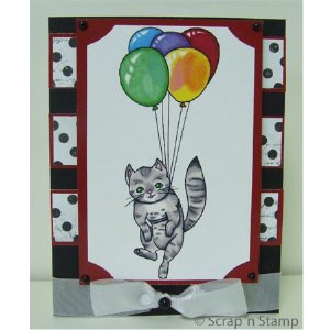 Paper Plums Digi Stamp -  Izzy with Balloons