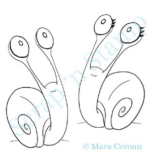 Paper Plums Colorable Image - Sam & Sally Snail