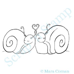 Paper Plums Digi Stamp - Snails in Love with Bonus Sentiments