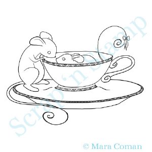 Paper Plums Digi Stamp - Marvin & Matilda in a Teacup