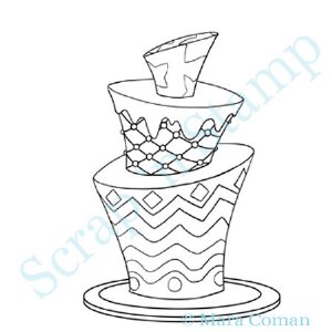 Paper Plums Digi Stamp - Funky Cake with Sparklers & Candles - Set of 4
