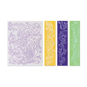 Sizzix Tim Holtz Texture Fades Embossing Folders - Set of 4 - Springtime Background & Borders