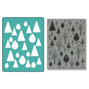 Sizzix / Hero Arts Stamp & Emboss Set - Birds 'n Trees