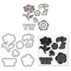 Sizzix / Hero Arts Stamp & Die Cut Set - Floral