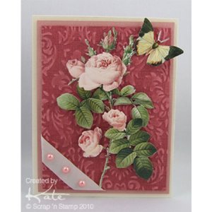 3D Die Cut Designs - White & Pink Roses