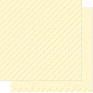 Lawn Fawn - 12X12 Patterned Paper - Stripes 'n Sprinkles - Yay Yellow