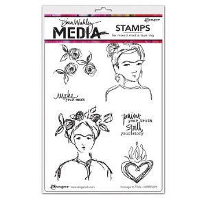 Dina Wakley Media - Cling Stamp -  Homage To Frida