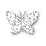 Poppystamps - Die - Small Stained Glass Butterfly and Background