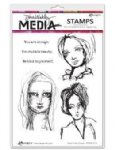 Dina Wakley Media - Cling Stamp -  Sketched Faces