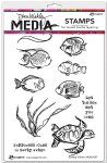 Dina Wakley - Cling Stamp - Scribbly Fishies