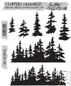 Tim Holtz Stamp - Cling - Tree Line