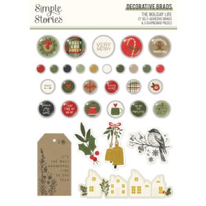 Simple Stories - Decorative Brads - The Holiday Life