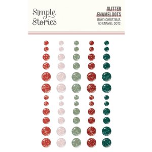 Simple Stories - Glitter Enamel Dots - Boho Christmas