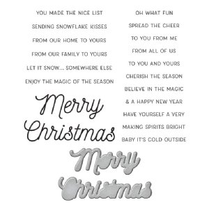 Spellbinders - Clear Stamp & Die Set - Celebrate the Season - Merry Merry Christmas