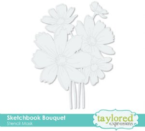 Taylored Expressions - Stencil Mask - Sketchbook Bouquet