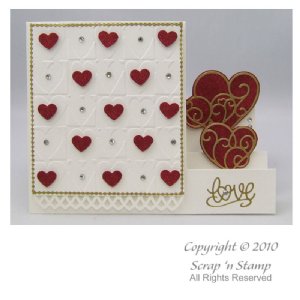 Cuttlebug A2 Embossing Folder - Heart Blocks