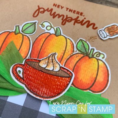 Lawn Fawn and MFT latte card detail