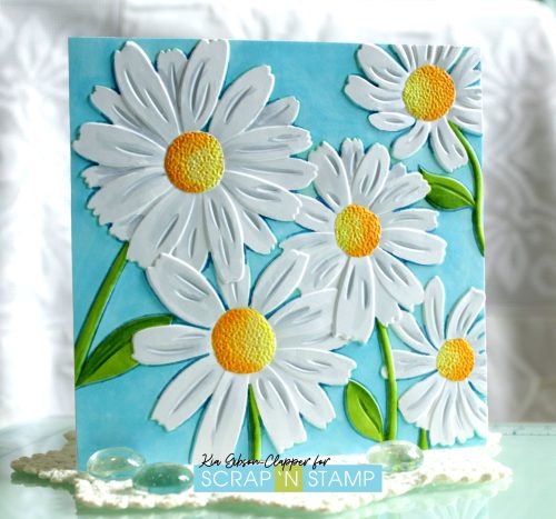 Card using Altenew 3D embossing folder called Daisies