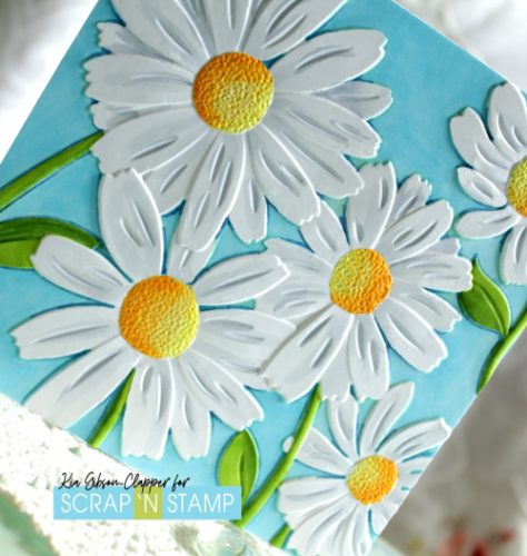 Card using Altenew 3D embossing folder called Daisies