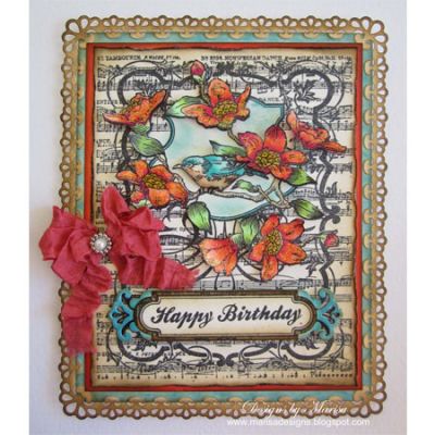 JustRite Background Stamp - Song Bird CL-03970
