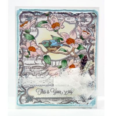 JustRite Background Stamp - Song Bird CL-03970
