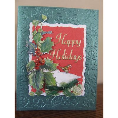 Products Used:
3D Precut Sheet - Poinsettia, Holly & Christmas Rose
Spellbinders Nestabilities - Deckled Rectangles - Large & Small
Cuttlebug Embossing Folder - Kassie's Brocade
Outline Sticker - Dazzles - Christmas Greetings

