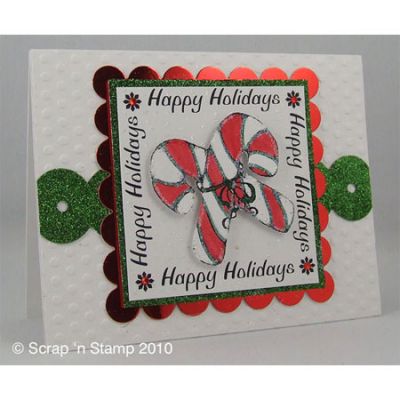 Card Made with Studio K Digital Stamp - Candy Cane Set
Keywords: digital stamp, studio k, candy cane set, cuttlebug polka dot embossing folder, studio k glitter