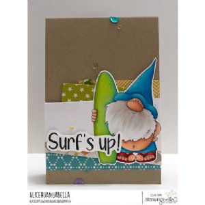 Stamping Bella - Cling Stamp - Gnome with a Surfboard