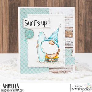 Stamping Bella - Cling Stamp - Gnome with a Surfboard