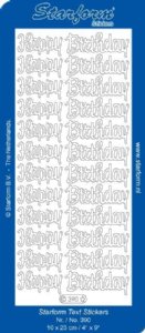 Starform - Deco Stickers - Happy Birthday - Transparent Glitter Silver