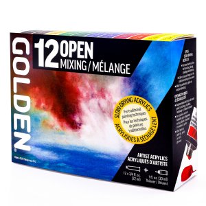 GOLDEN - HEAVY BODY ACRYLIC- OPEN MIXING SET/12