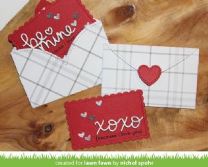 Lawn Fawn - Dies - Stitched Heart Envelopes