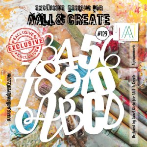 AALL & Create - Stencil - 6" x 6" - #129 - Alphanumeric