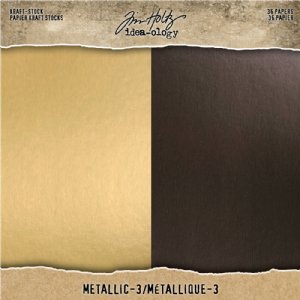 Tim Holtz - Paper - Kraft Stock Metallic 3