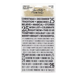 Tim Holtz - Embellishments - Remnant Rubs Tiny Text Christmas 2021