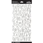 American Crafts - Embellishments - Sweetheart Script Silver Foil Small Alphabet