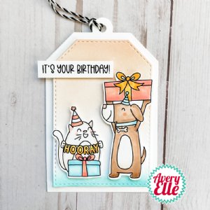 Avery Elle - Clear Stamp - Birthday Paw-ty