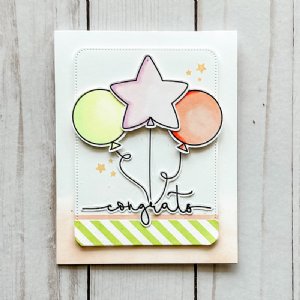 Avery Elle - Clear Stamp - Balloon Wishes