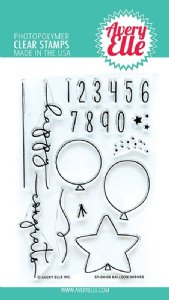 Avery Elle - Clear Stamp - Balloon Wishes