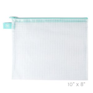 Avery Elle - Storage - Small Aqua Zipped Vinyl Mesh Pouch 