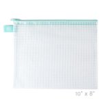 Avery Elle - Storage - Small Aqua Zipped Vinyl Mesh Pouch 