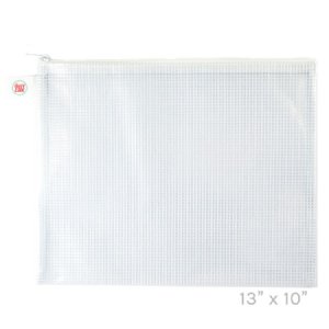 Avery Elle - Storage - Large White Zipped Vinyl Mesh Pouch 