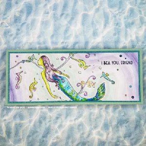 Colorado Craft Company - Clear Stamp - Mermaid & Seahorses