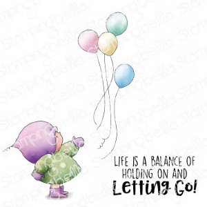 Stamping Bella - Cling Stamp - Bundle Girl with Balloons