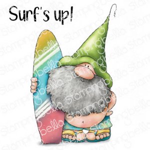 Stamping Bella - Cling Stamp - Gnome with a Surfboard