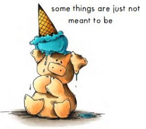 Stamping Bella - Cling Stamp - Peaches The Stuffie Wants An Ice Cream